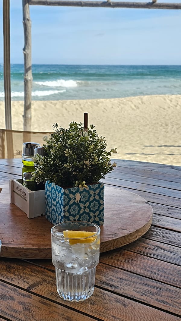 Peaceful seaside lunch captured at Kranevo beach restaurant