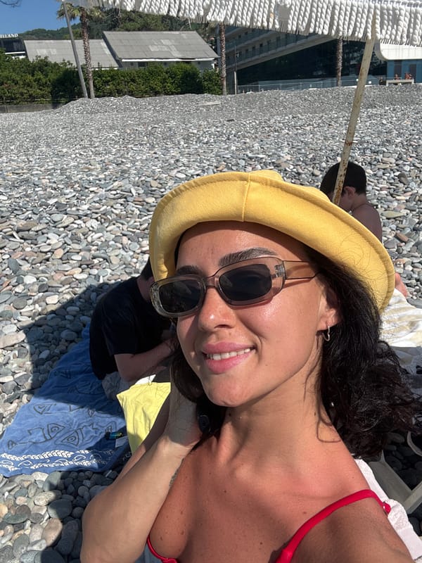 Lazy summer afternoon on Batumi's pebble beach