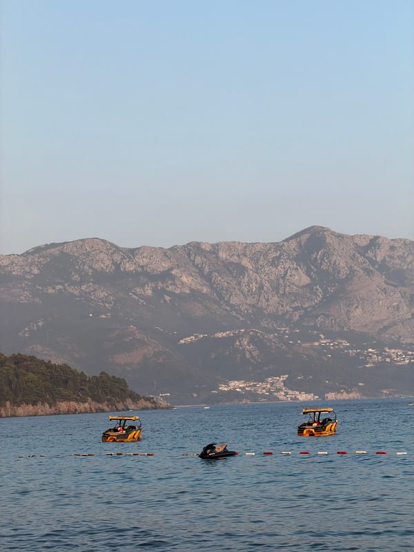 Late afternoon on the beaches of Budva, Montenegro