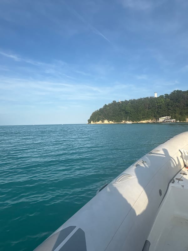 Recreational boating trip documented through coastal water views