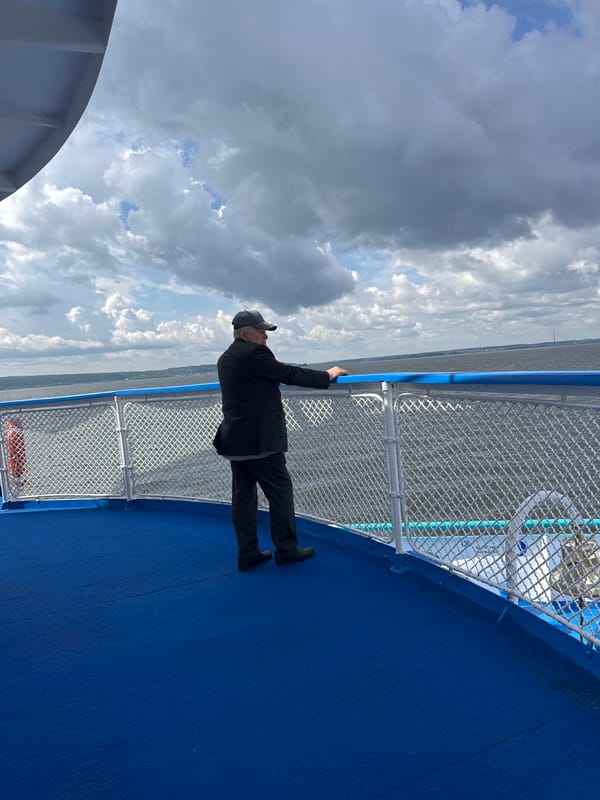 Ferry deck moment on the water in Kazan