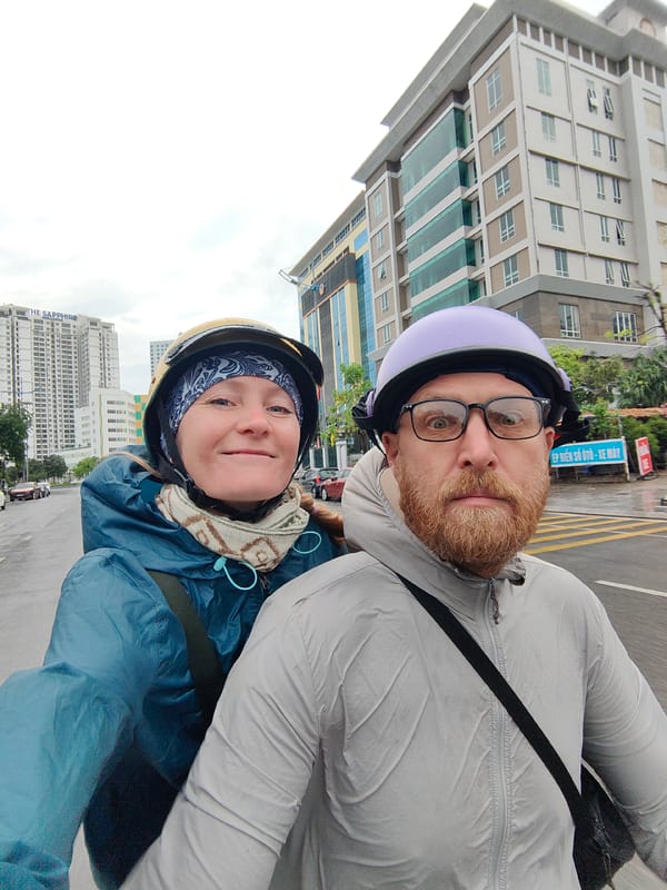 Morning motorbike ride and Vietnamese breakfast documented in Hong Gai