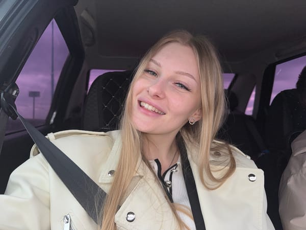 Woman takes car selfies in Perm, Russia
