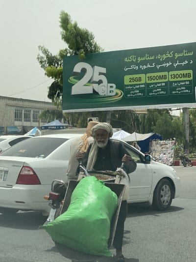 Morning street activity captured at Kandahar intersection
