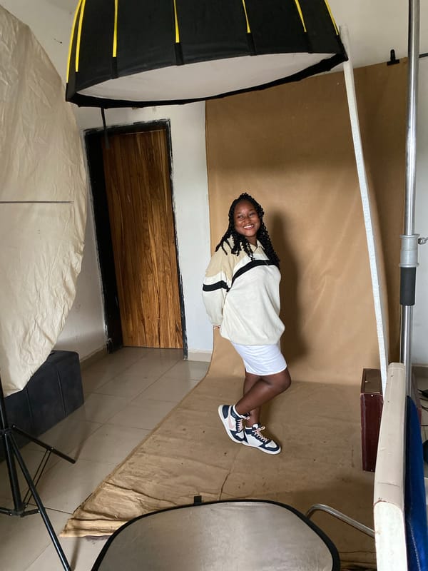 Photography session captured in makeshift studio in Jos, Nigeria