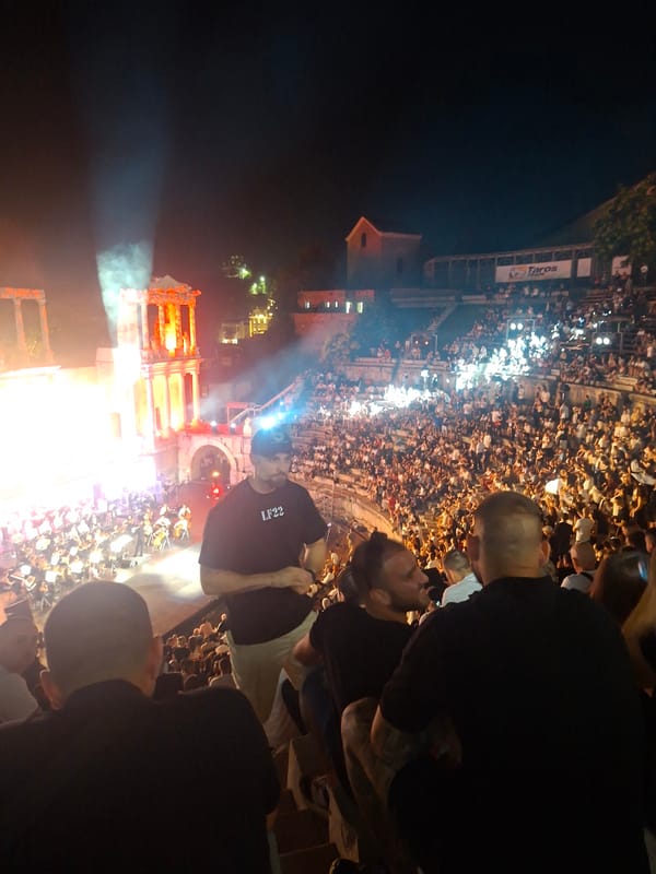 Live concert fills Plovdiv's Ancient Roman Theatre on a summer night