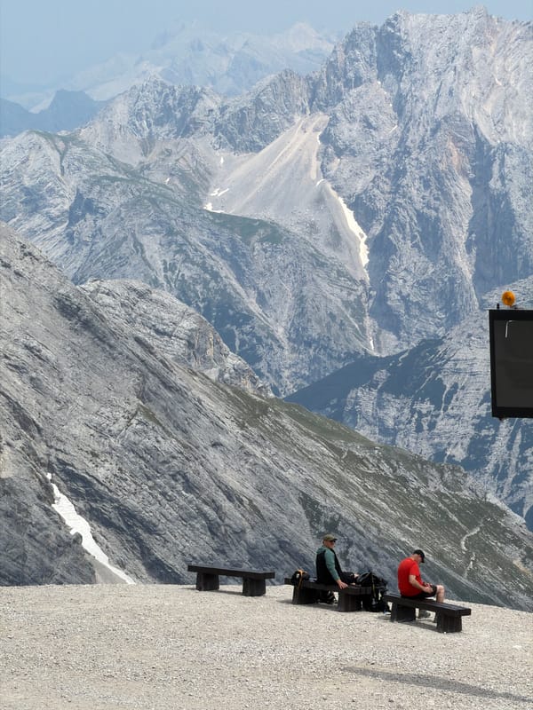 At the Zugspitze on a grey summer day