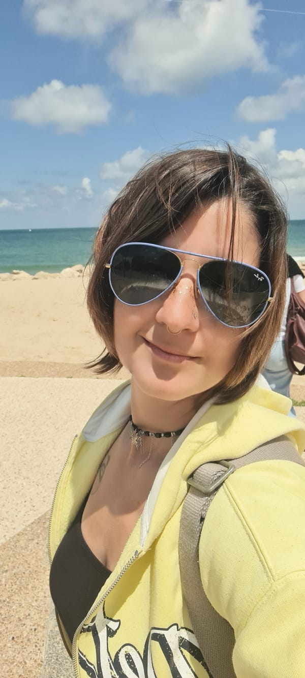 Woman and child enjoy morning beach visit in Ashkelon