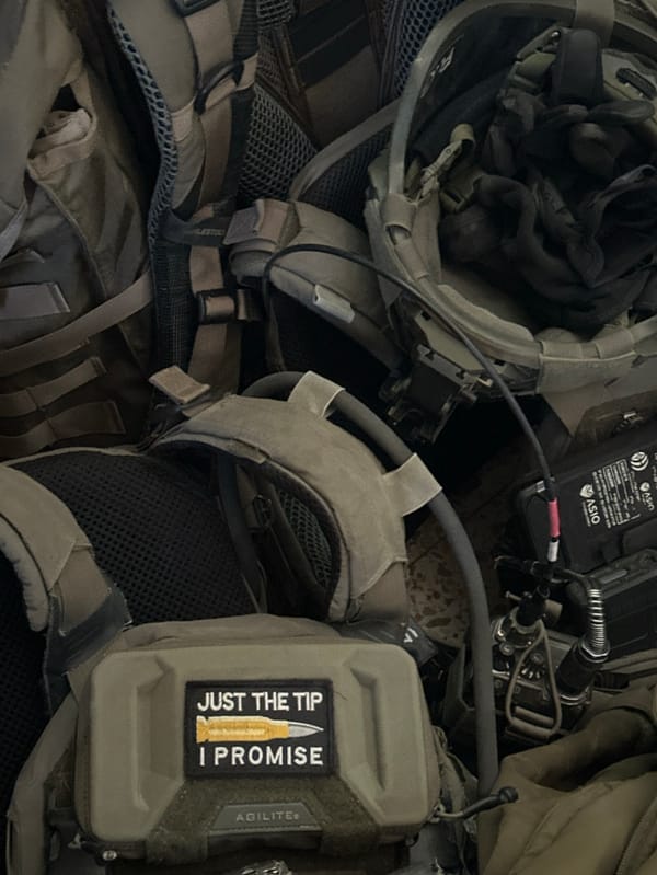 Military tactical gear documented in northern Israel