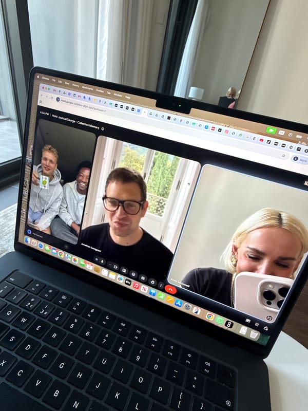 MacBook displays active Google Meet call in Dubai