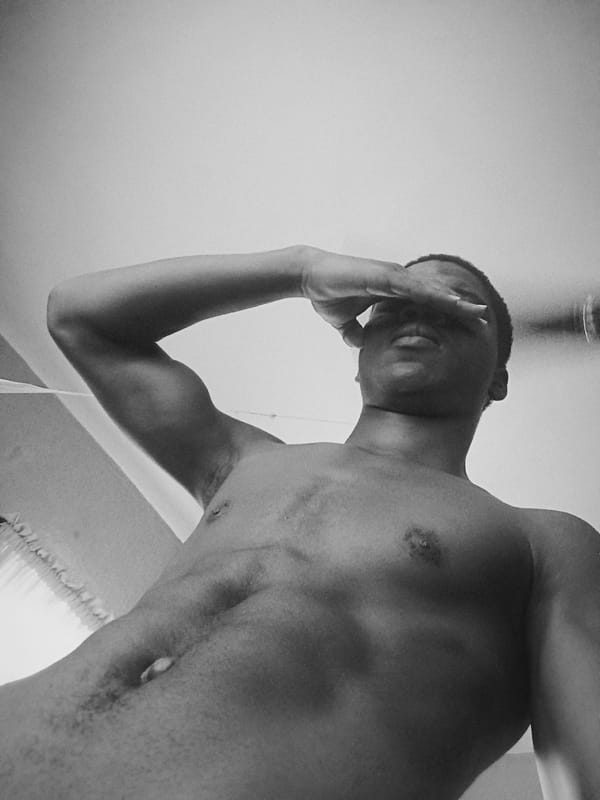 Contemplative moment captured in black and white photograph, Nkpor Nigeria
