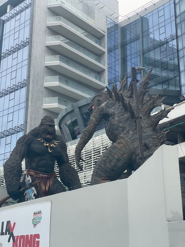 Giant Godzilla, King Kong sculptures displayed in Itirin, Nigeria