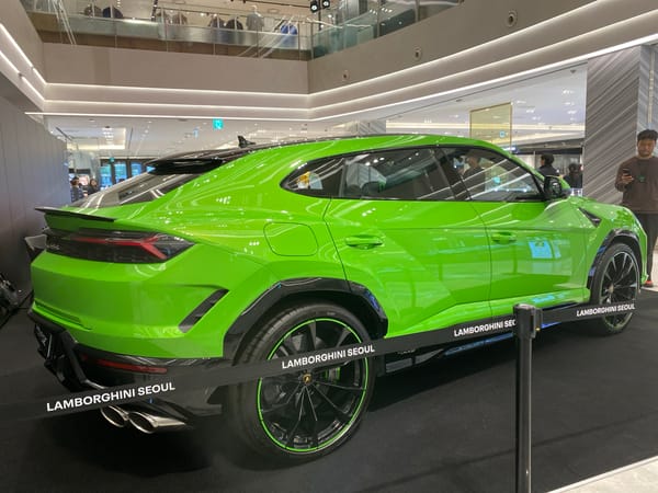 Lime Green Lamborghini Urus Displayed at Daegu Showroom