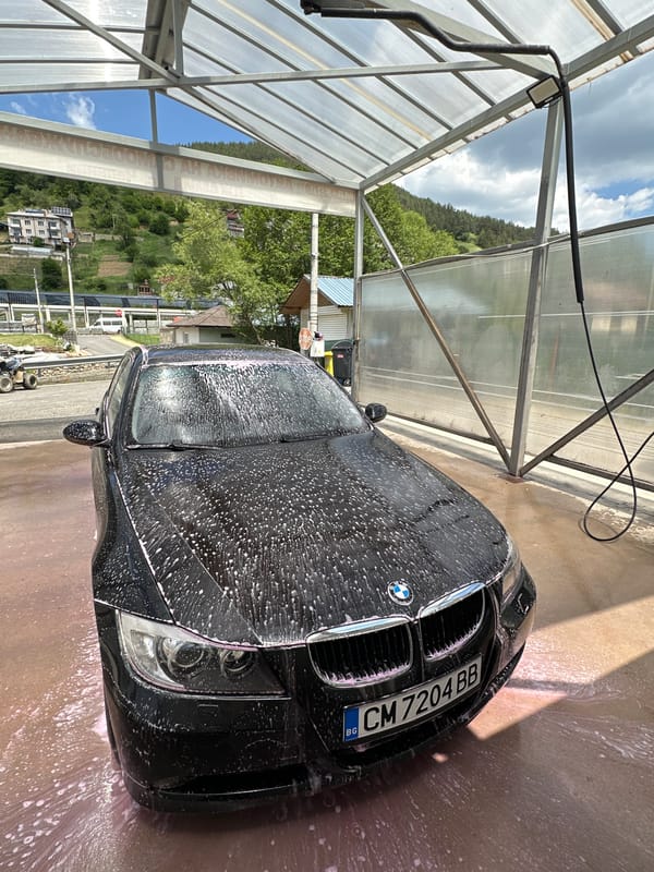 BMW washed at Chepintsi car wash near mosque