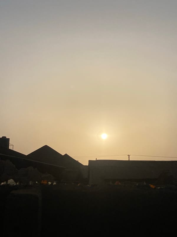 Hazy morning sky documented in Narayi, Nigeria