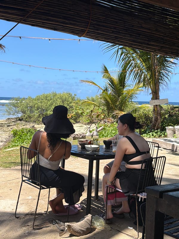Morning tropical scenes documented at General Luna beachfront cafe