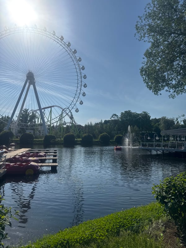 Sunny day at Saint Petersburg amusement park captured