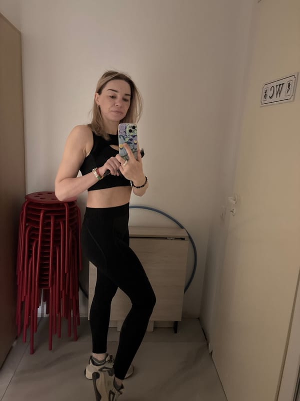 Woman Takes Selfies Standing on Chairs in Murino Restroom