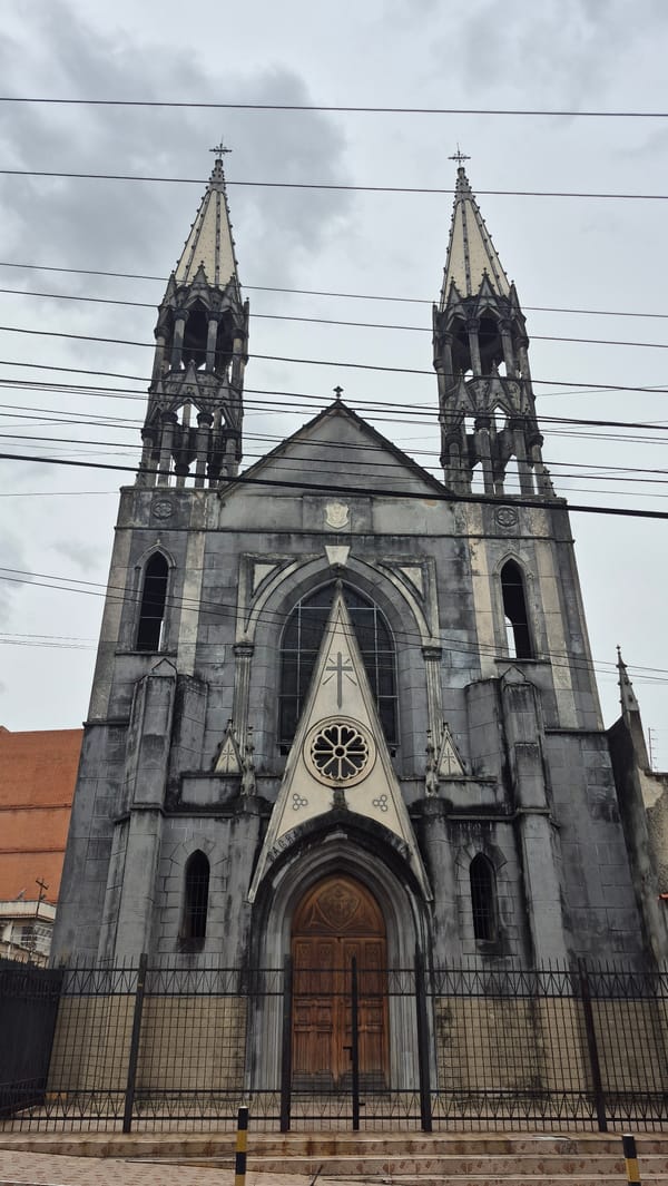 Gothic church with twin spires documented in Valencia, Venezuela