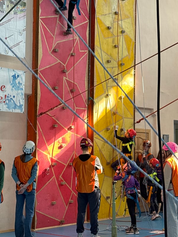 Indoor rock climbing session observed at Usolye gymnasium