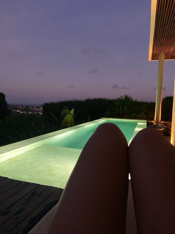 Luxury pool and dusk landscape documented in Kuta Selatan