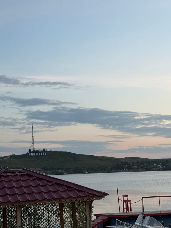 Evening lakefront scenes captured in Kokshetau, Kazakhstan