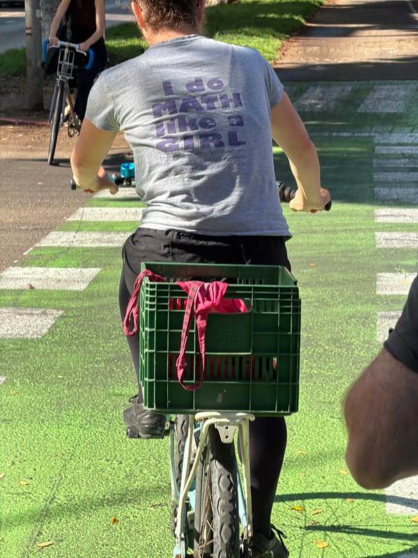 Morning cyclist spotted in Tel Aviv bike lane