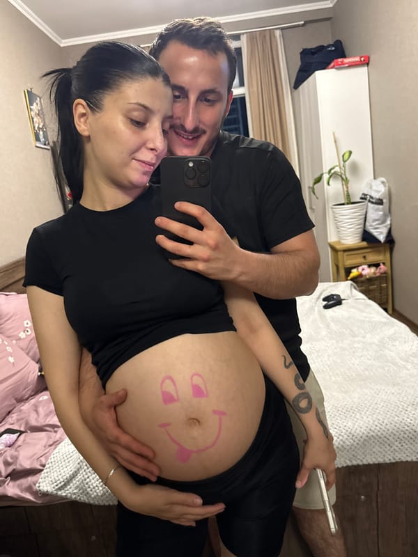 Tbilisi couple celebrates pregnancy with belly art selfies