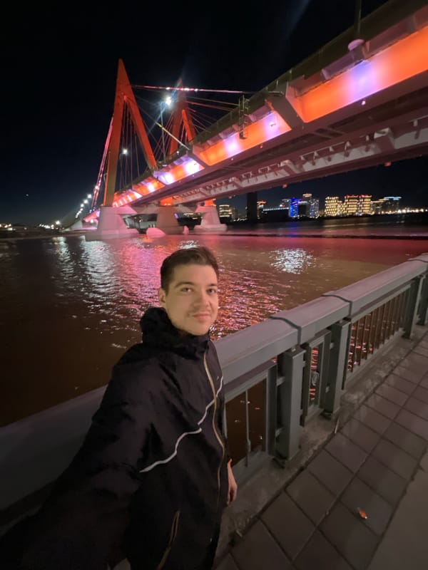 Man photographed in selfie in Kazan, Russia
