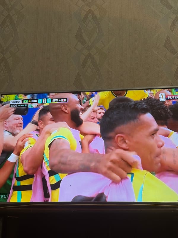 Brazil edges Japan 2-1 in stoppage time, watched from Tashkent
