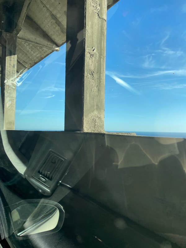 Vehicle passes through construction zone in Montenegro
