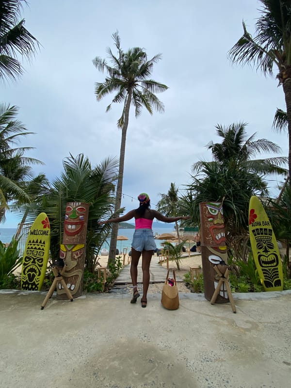 Nha Trang beachfront resort strip, full of color and kitsch