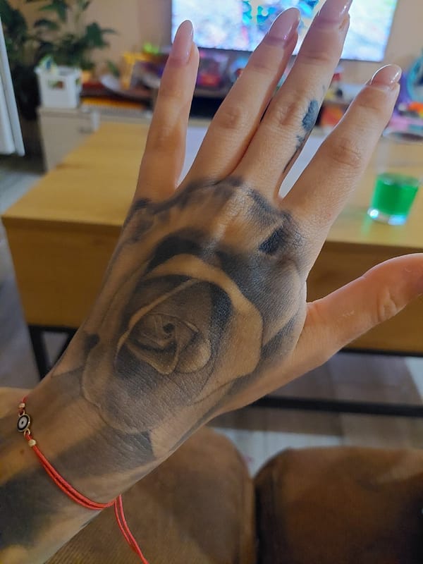Tattooed owner documents quiet evening with fluffy cat in Plovdiv