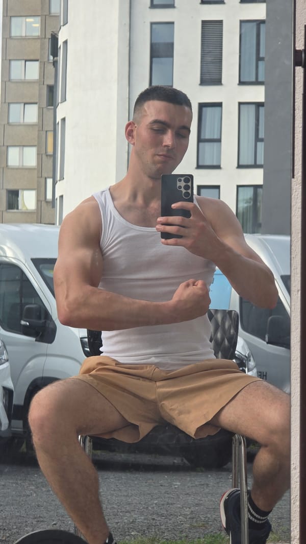 Man exercises, takes selfies in urban area Monday afternoon