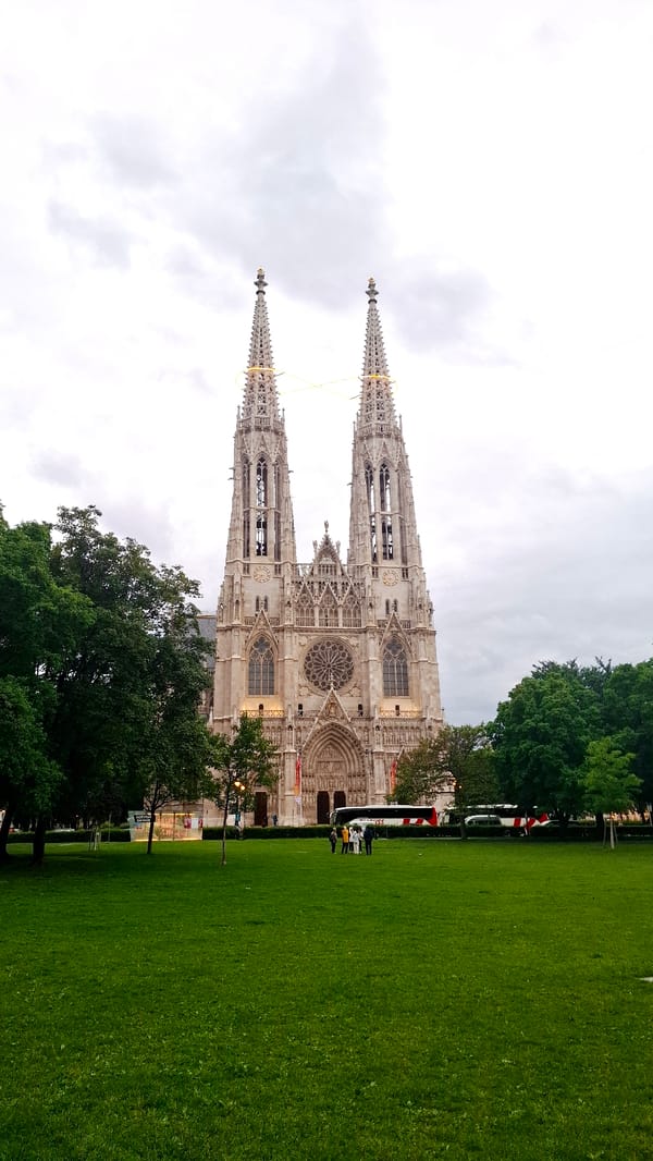 Votivkirche documented in Vienna showing Neo-Gothic architectural details