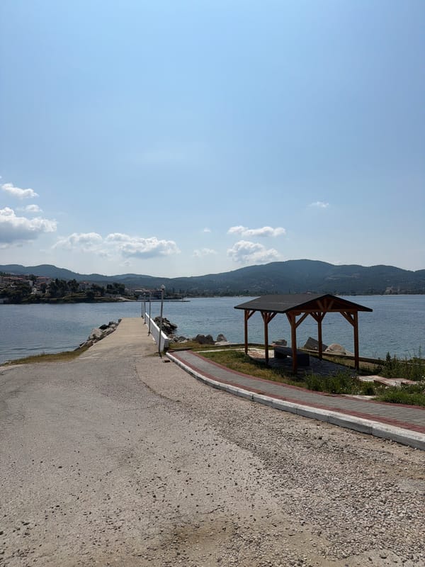 Morning stroll along Sithonia's coastal promenade