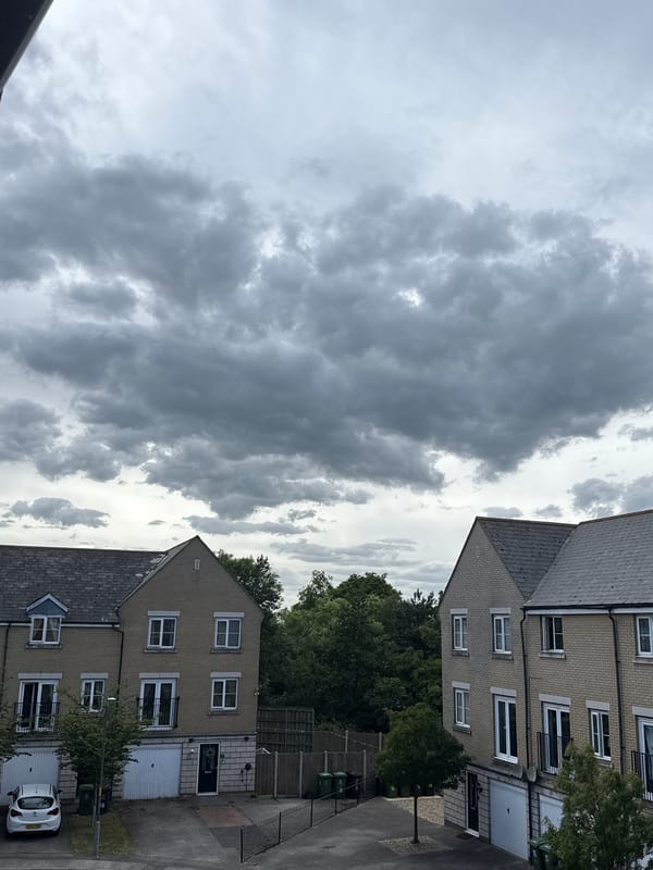 Quiet residential street under cloudy skies in Great Yarmouth