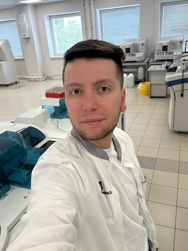 Early morning lab work documented at Moscow medical facility