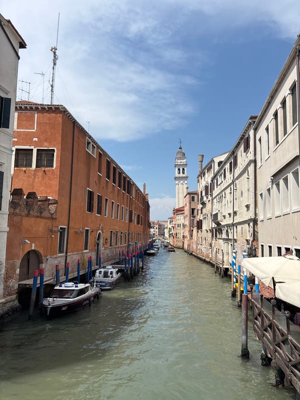 Regular tourist activity observed across Venice during sunny afternoon