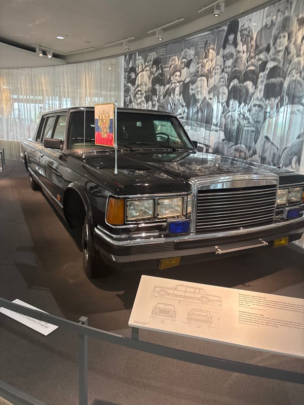 Museum visitor documents Yeltsin Center exhibits in Yekaterinburg