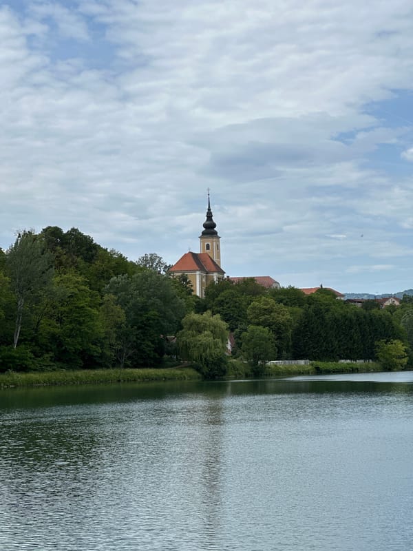 Morning river views and cityscape documented in Maribor, Slovenia