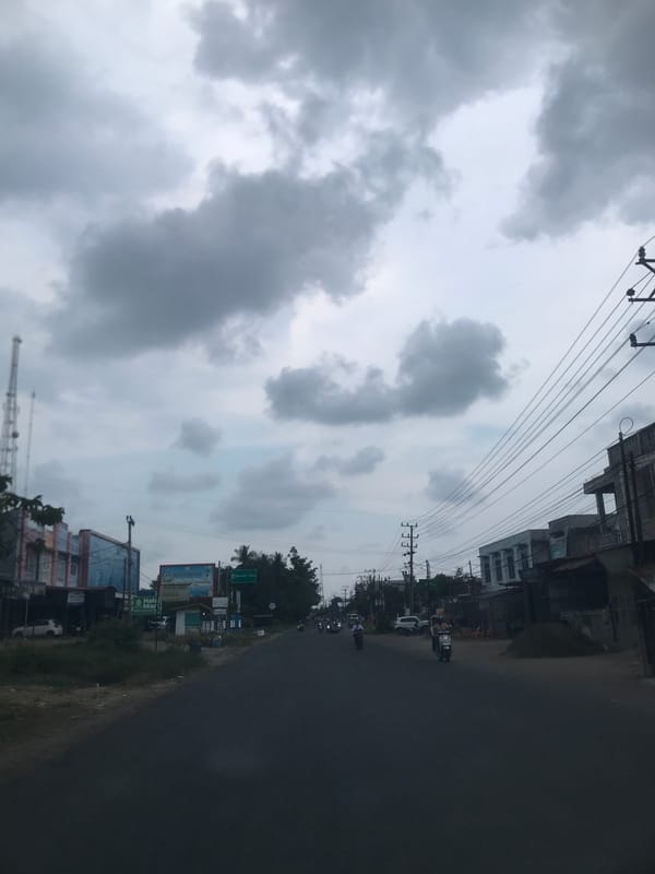 Morning street activity observed in Lhokseumawe, Indonesia