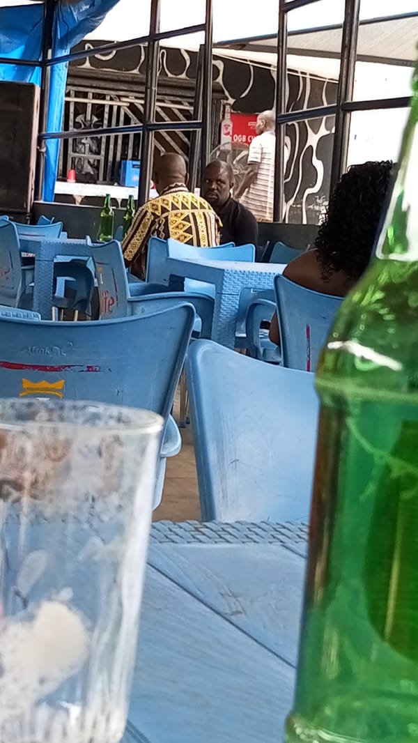 Afternoon gathering at outdoor restaurant in Sabon Tasha, Nigeria
