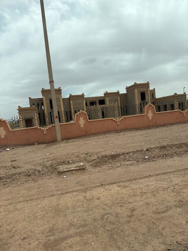 Unfinished buildings documented in Tarmigt, Morocco development project