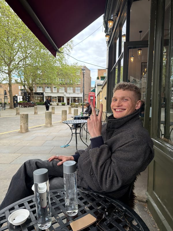 Visitor explores design showroom displays in central London
