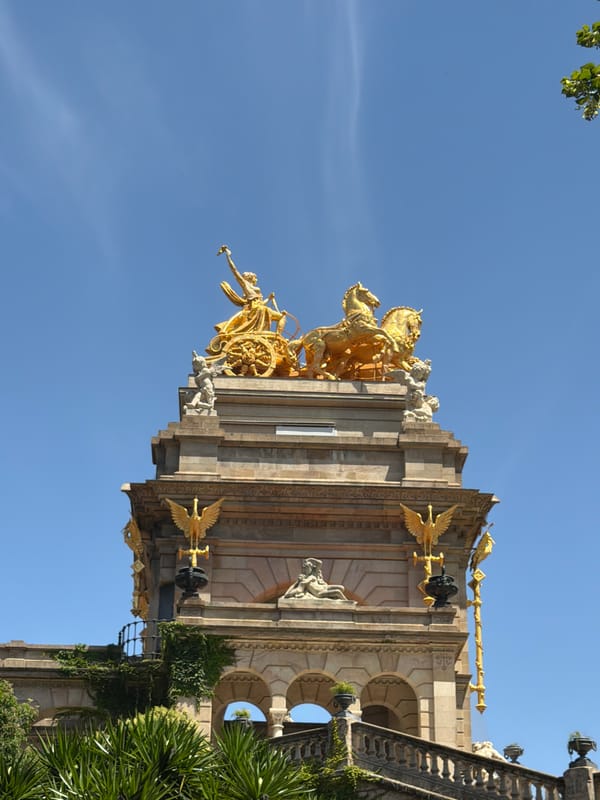 Exploring Barcelona's Parc de la Ciutadella fountain and lake