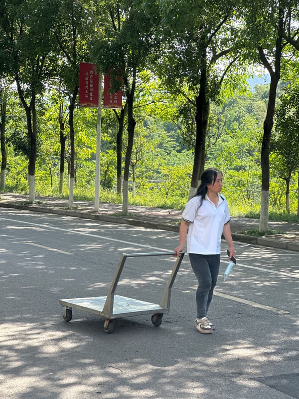 Morning routines captured across Jiangjin, China on sunny April day