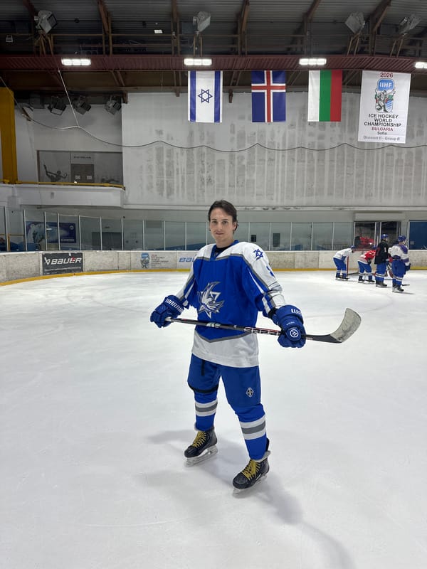 Hockey practice session documented at Sofia ice rink