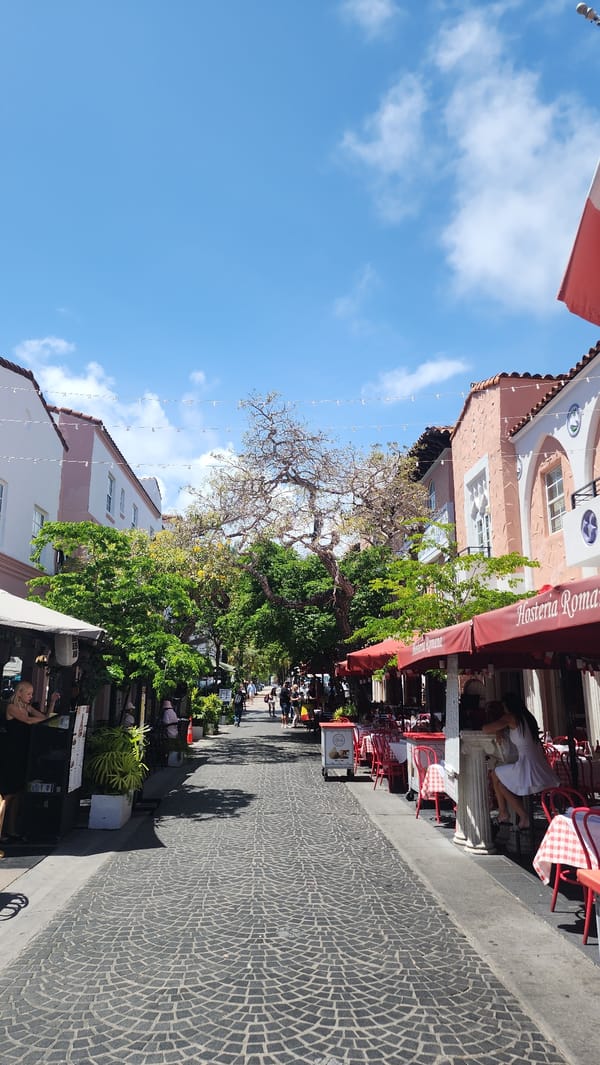 Miami Beach street scenes and cocktail documented Monday evening