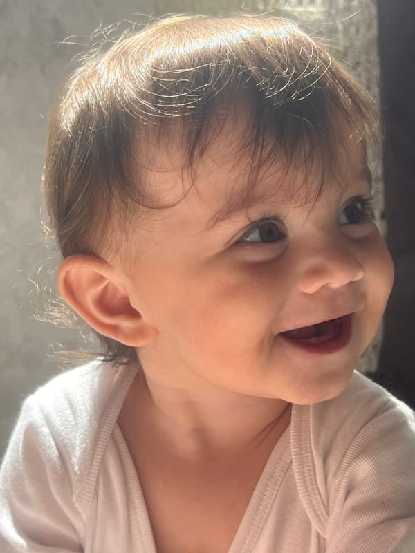 Joyful toddler photographed in close-up portraits in Elena, Bulgaria